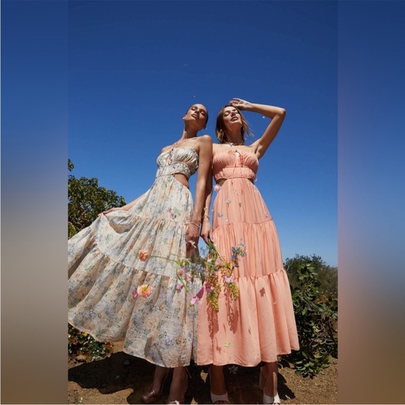 ASTR ODINA FLORAL SMOCKED TIERED MIDI DRESS - Picture 7 of 7